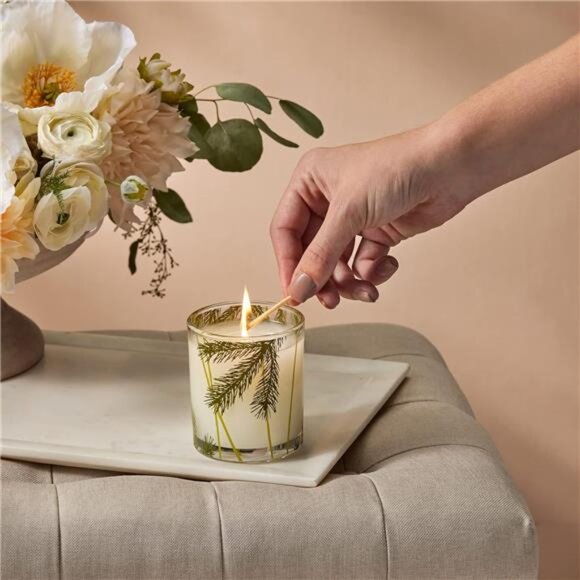 Thymes Frasier Fir Pine Needle Candle – Holiday Candles for Home Scented - Picture 2 of 7